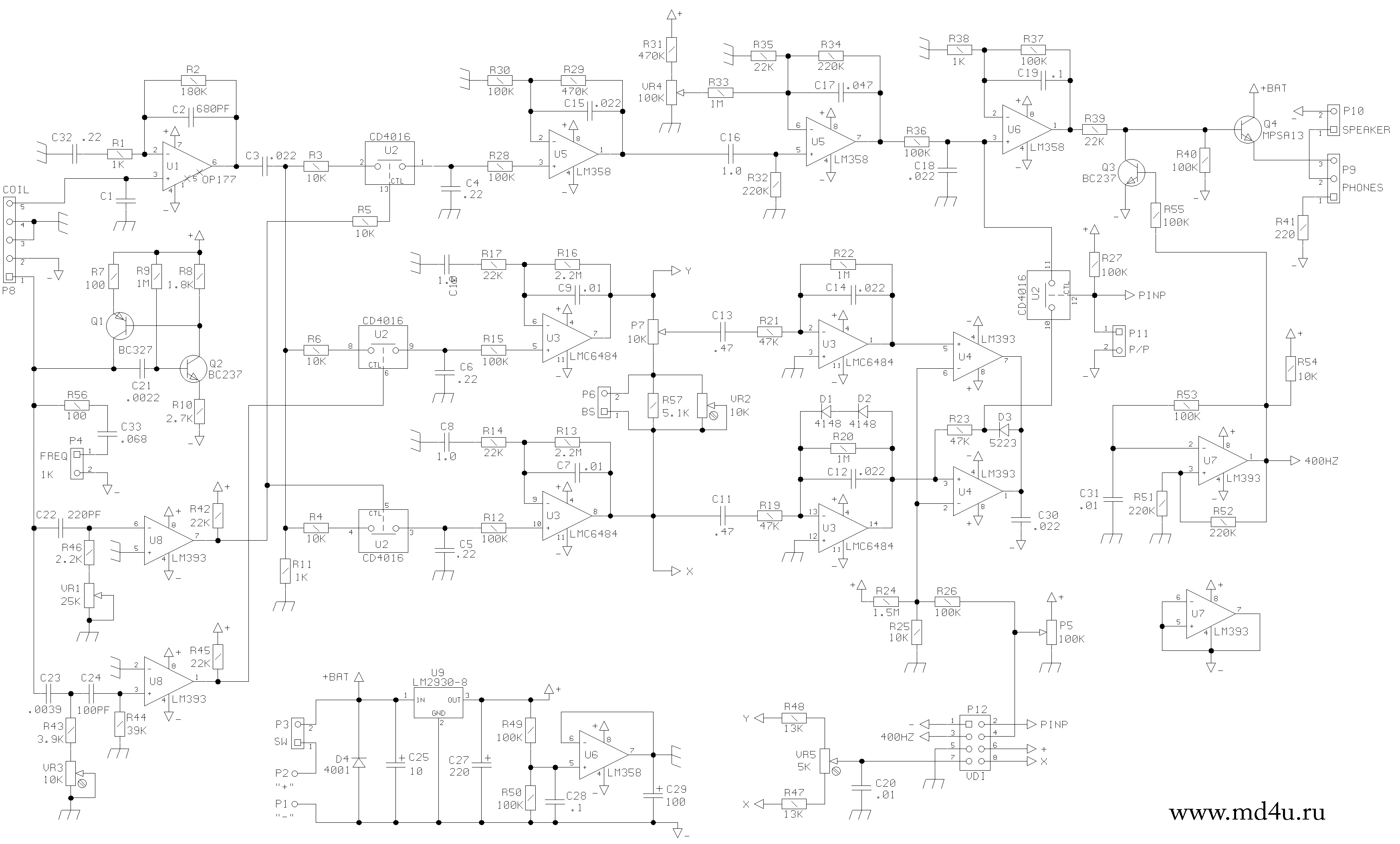 Вм мд. Схема металлоискателя MD-4030. Схема металлоискателя МД 4030. Металлоискатель MD-3010ii схема платы. Металлодетектор МД 4030 схема.